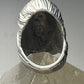Face ring size 4.75 figurative solid band sterling silver women