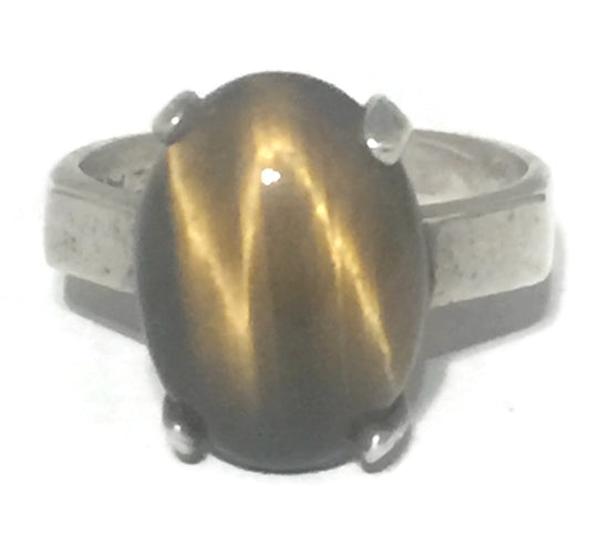 Tiger Eye Ring Sterling Silver Israel Size 5.5