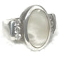 Mother of Pearl Ring Vintage Sterling Silver Size 6.75