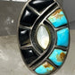 Hummingbird ring Turquoise onyx ring coral MOP size 9.25 southwest sterling silver women men