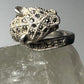 Cat ring size 6.75 cougar band marcasites sterling silver women girls