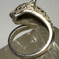 Cat ring size 6.75 cougar band marcasites sterling silver women girls