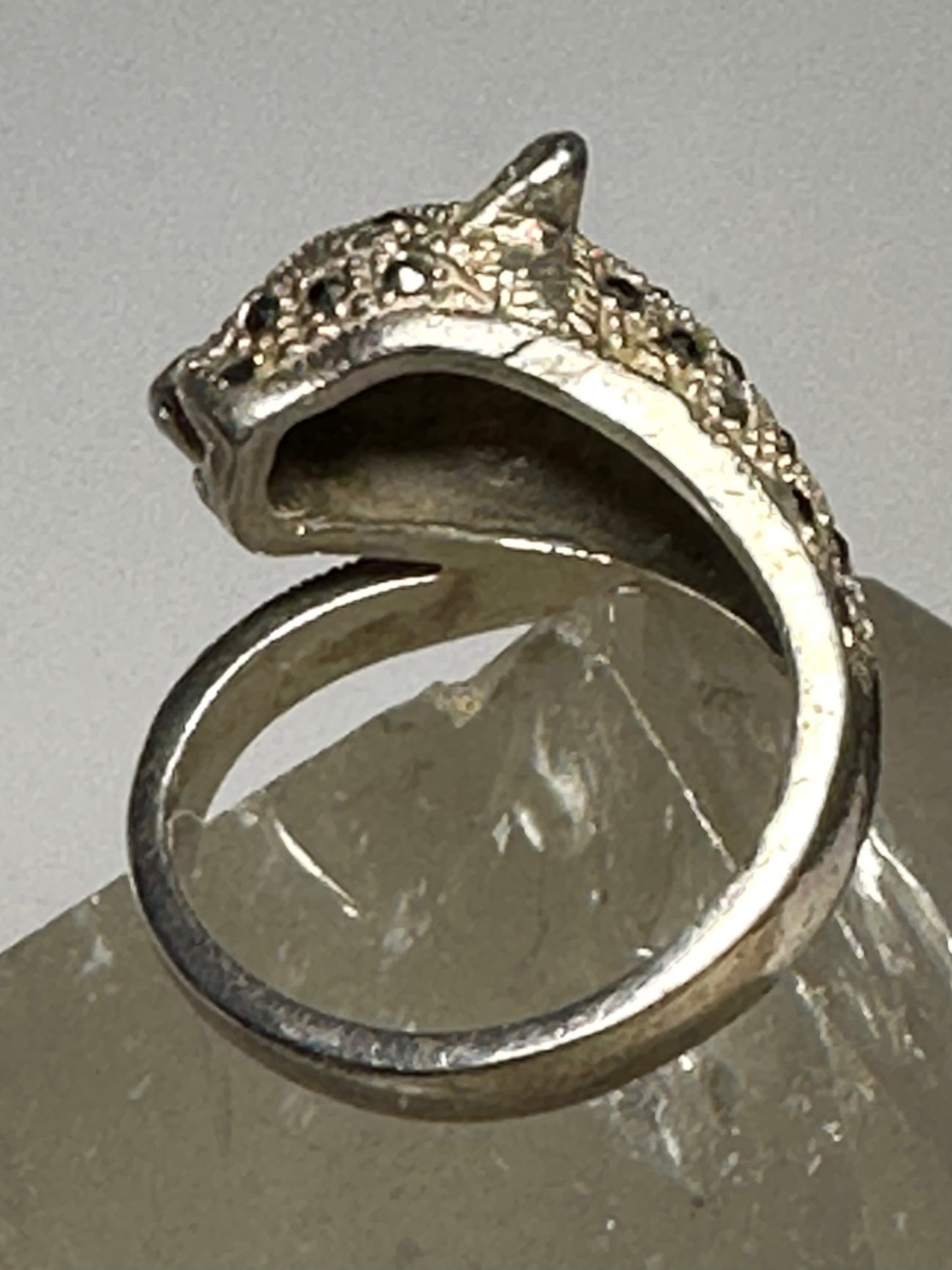 Cat ring size 6.75 cougar band marcasites sterling silver women girls