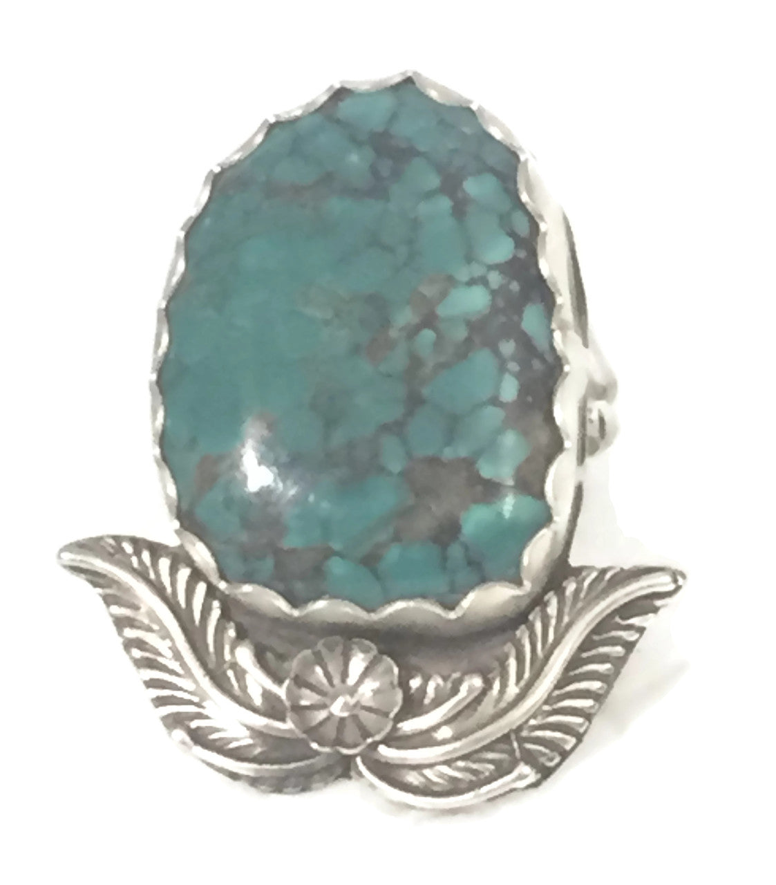 Navajo Turquoise Ring Sterling Silver Size 7 Signed