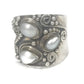 Pearl Cigar Band Ring Vintage Sterling Silver Size 9.75