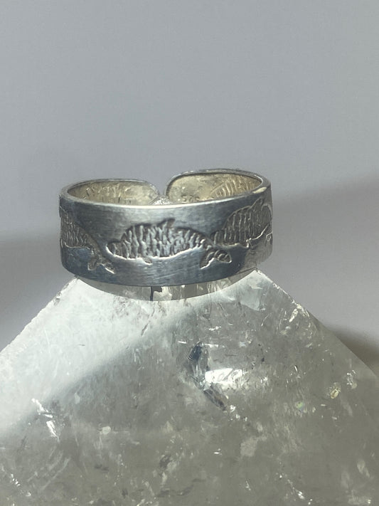 Toe ring fish band sterling silver women girls