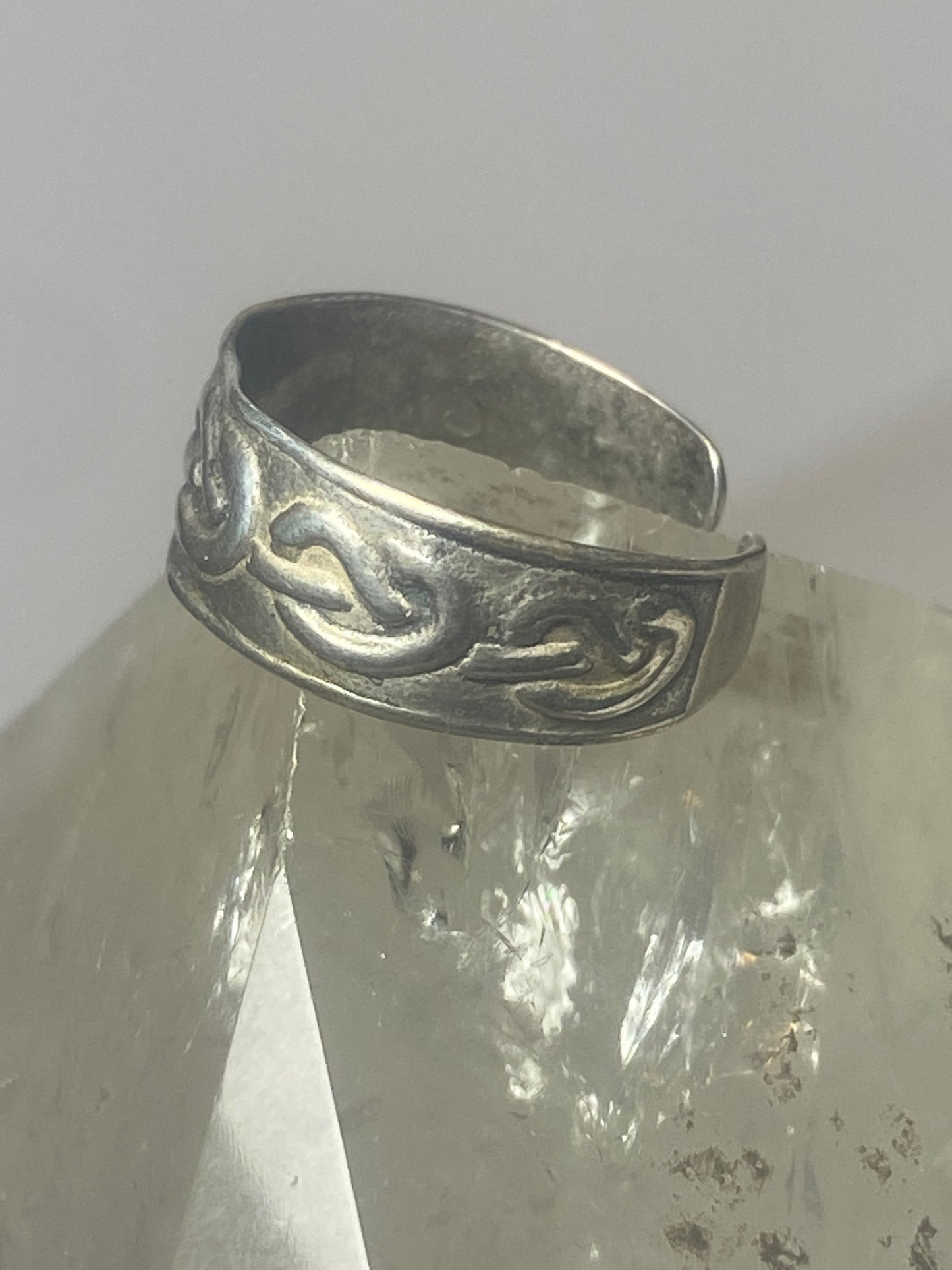 Toe ring Celtic knot band sterling silver women girls