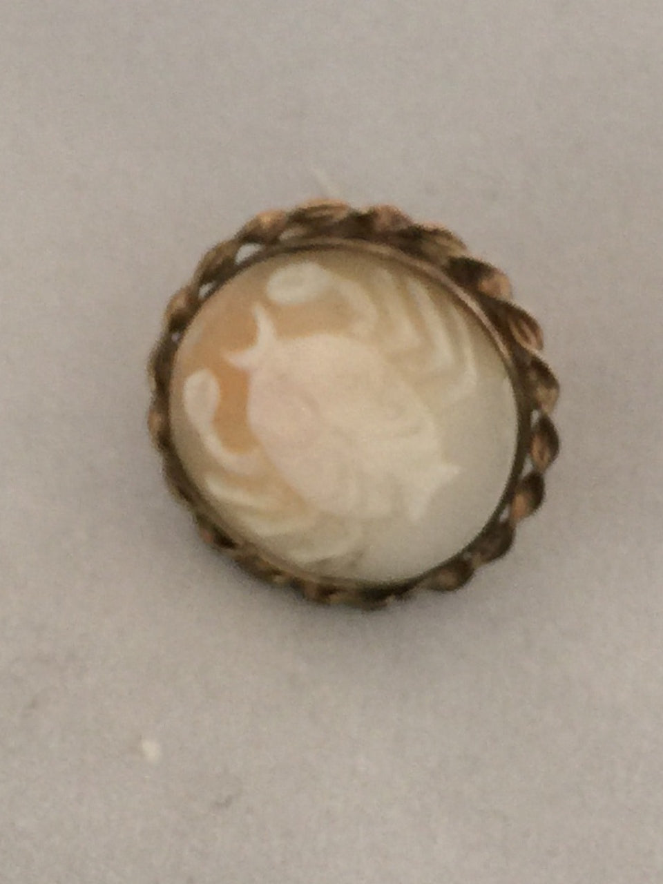 Crab Cameo Adjustable Ring Carved from Shell Antique or Vintage Size 5 to 9