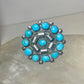Petite Point ring size 5.50 round turquoise sterling silver women