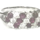 Red & White Crystal Ring Vintage Cocktail Sterling Silver Band  Size 6.50
