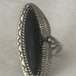 Vintage Sterling SIlver Native American Navajo Onyx Ring Size 7.75 6.6g