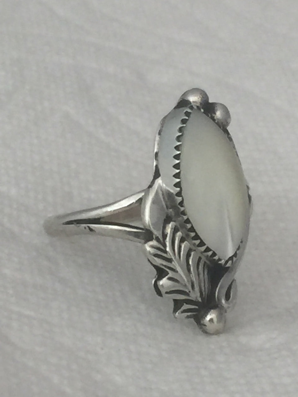 Vintage mother of pearl ring sale