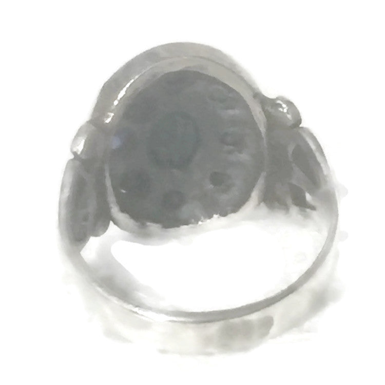 Deep Deep Blue Vintage Sterling Silver Ring Size 7.25