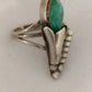 Navajo ring Turquoise Ring Sterling Silverwith Blossom Size 5 Vintage