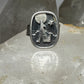 Wolf ring howling at the moon star Navajo band size 9 sterling silver women men