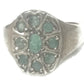 Emerald Green Vintage Sterling Silver Ring  Size 7.50