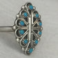 Zuni Turquoise Ring Vintage Sterling Silver Native American Size 7 Signed R Dishta