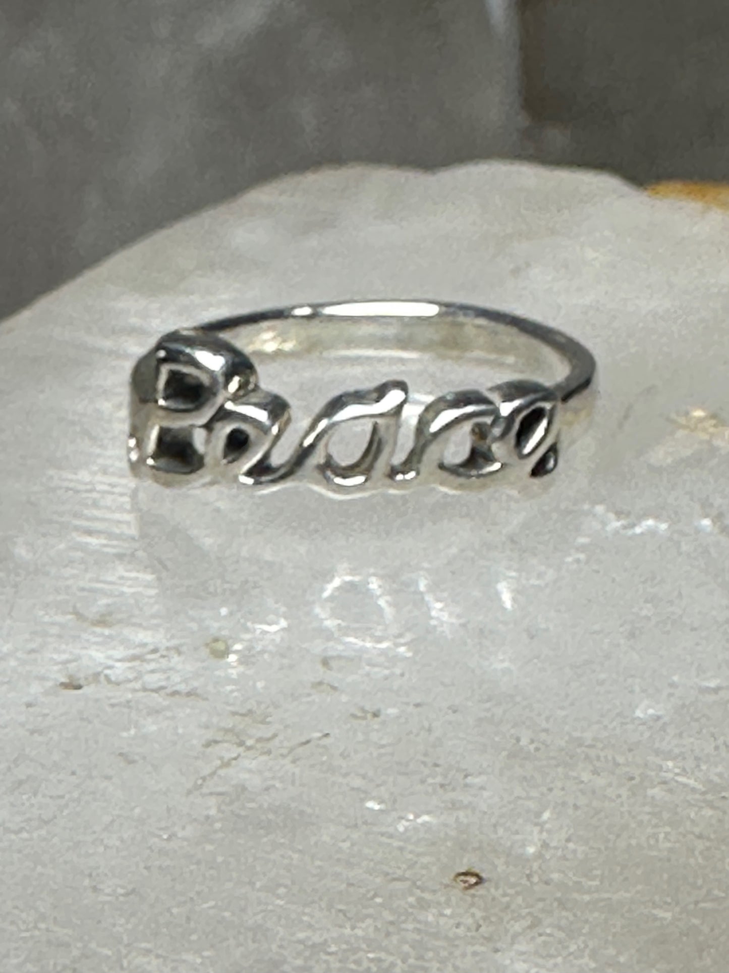 Peace ring word band size 5.50 sterling silver women girls