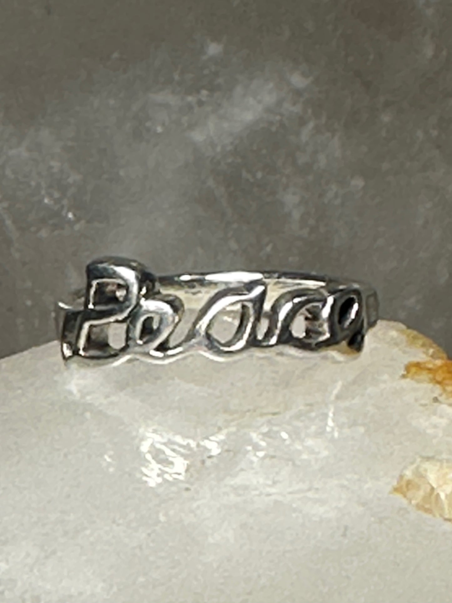 Peace ring word band size 5.50 sterling silver women girls