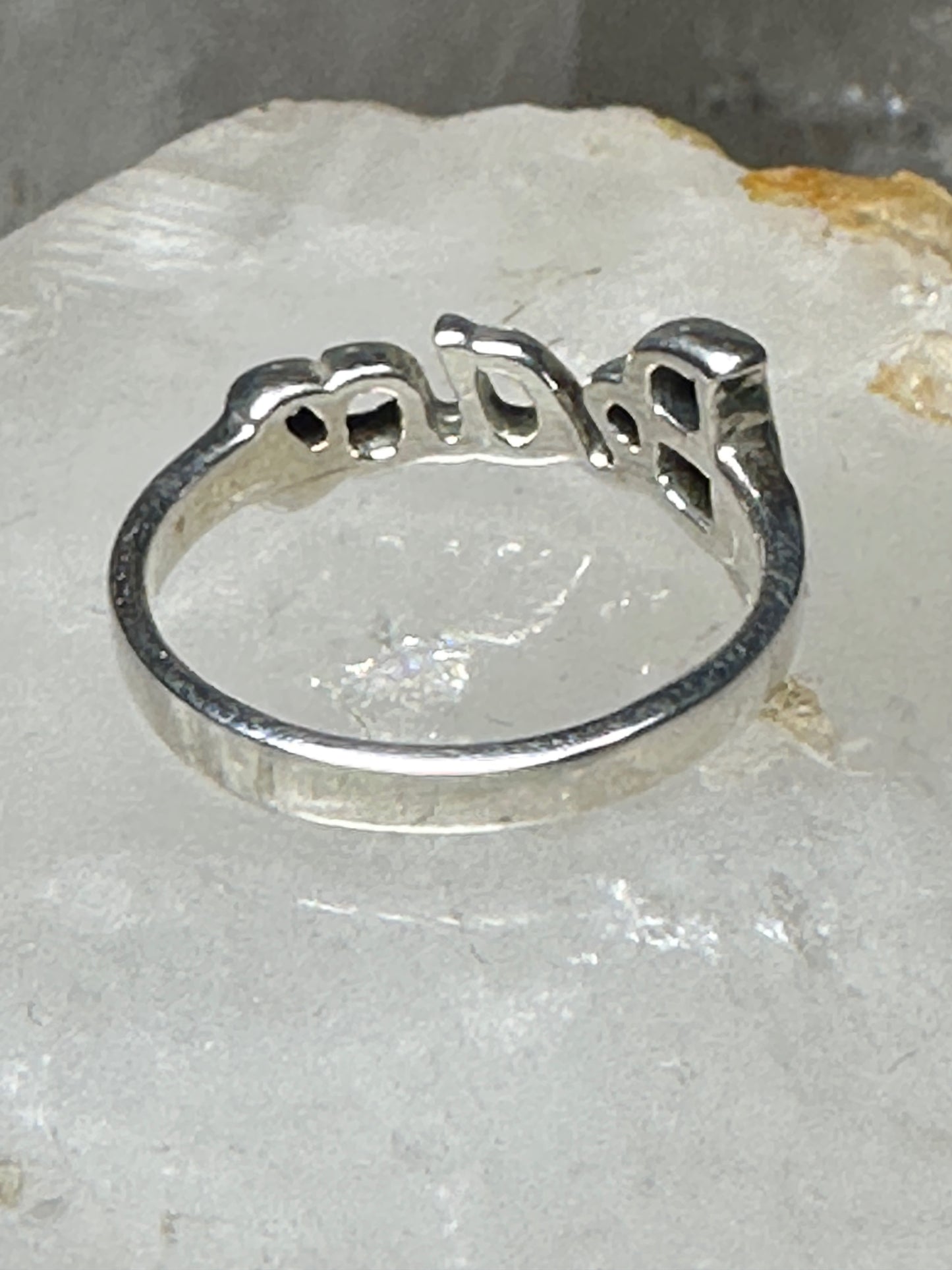 Peace ring word band size 5.50 sterling silver women girls