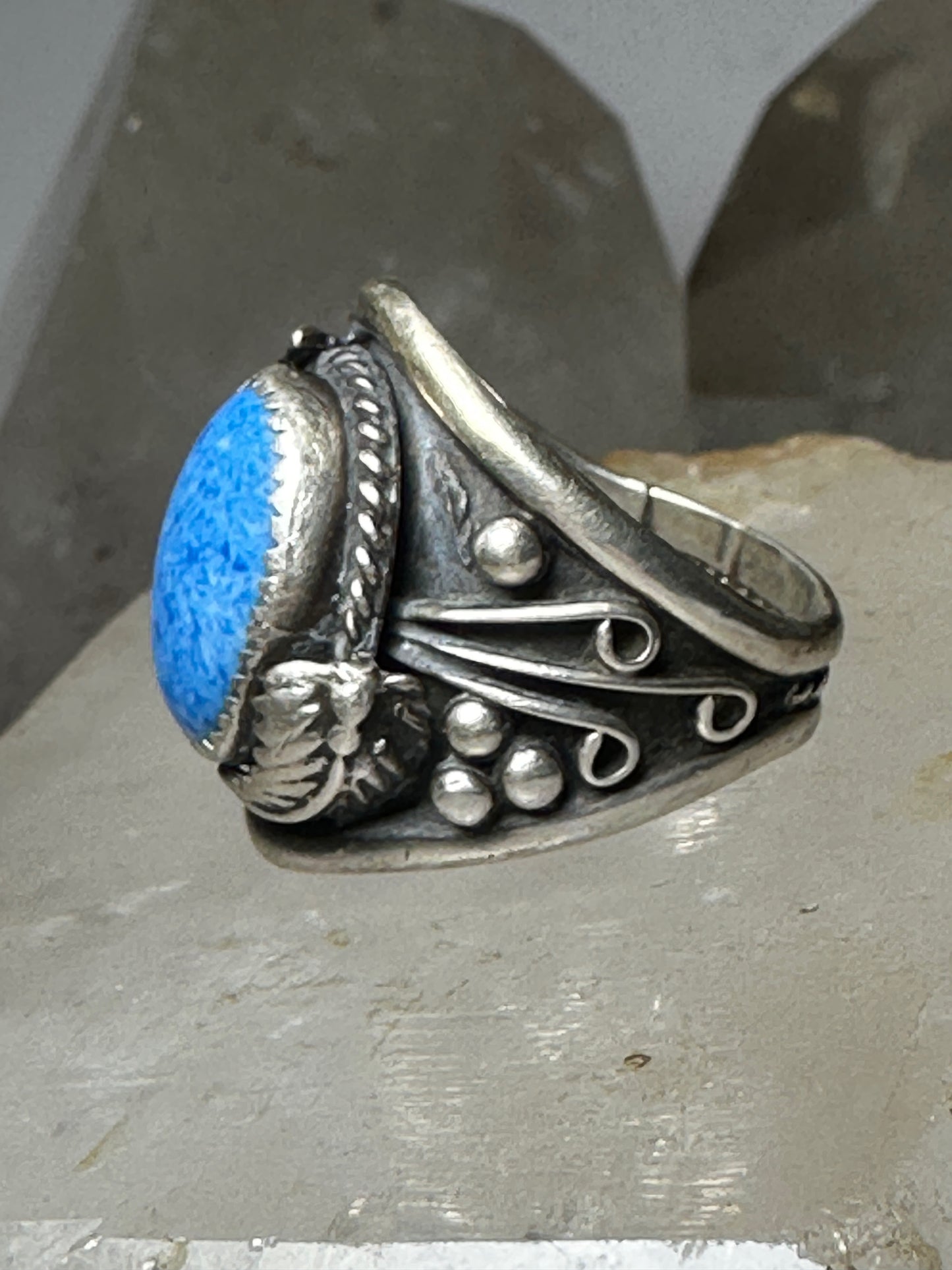 Navajo ring denim lapis ? band size 10.50 sterling silver women men