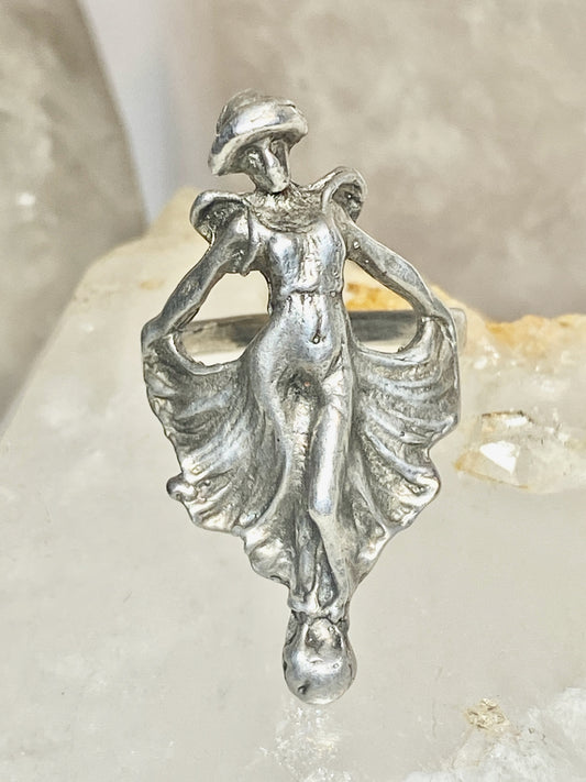 Lady ring size 6 dancer sterling silver women