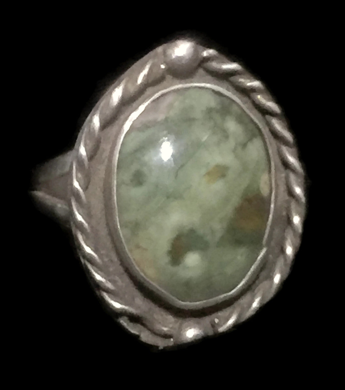Navajo Agate Ring Sterling Silver Southwest Size 8.75