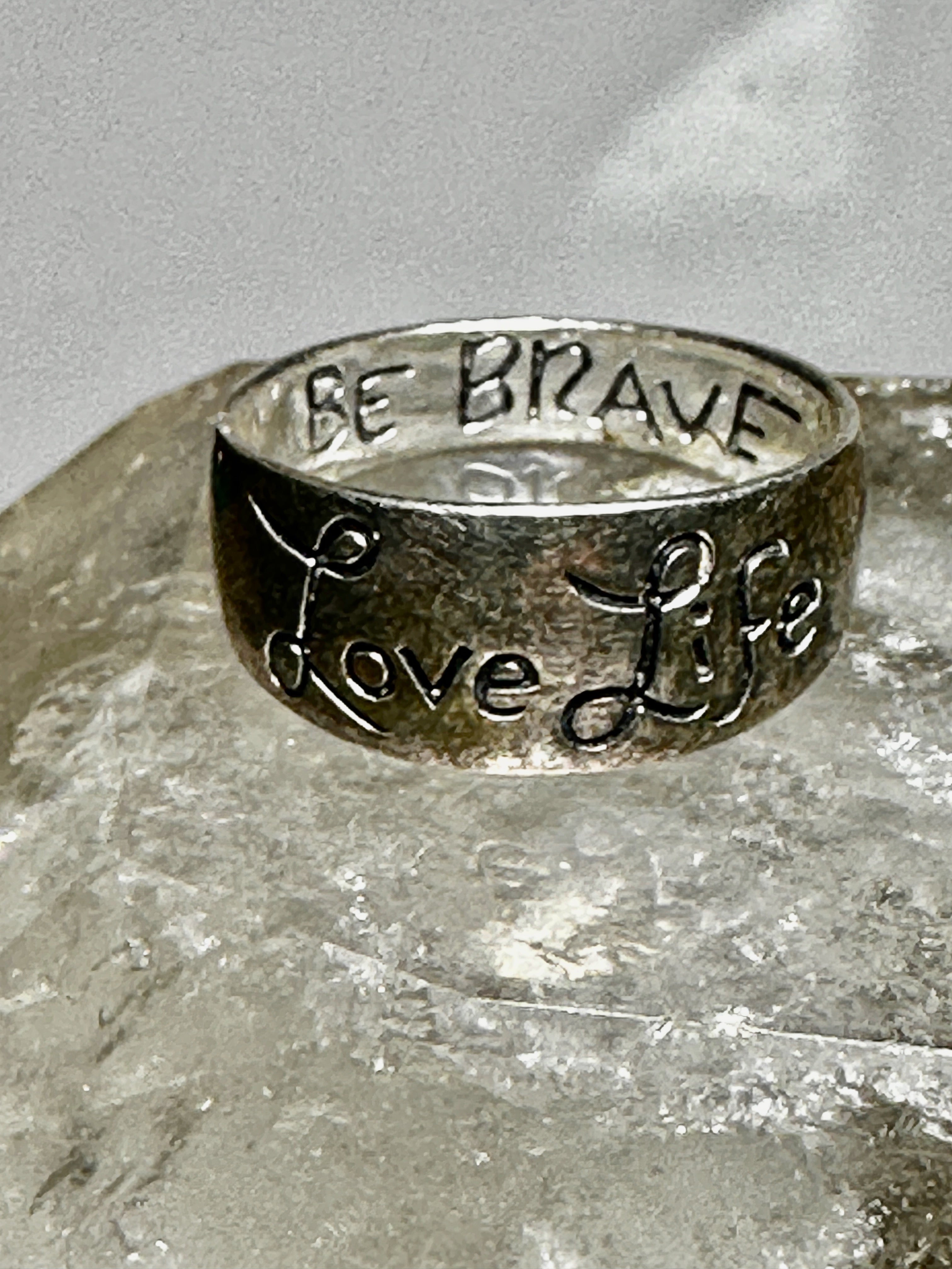 925 sterling silver love life be brave cuff outlet bracelet