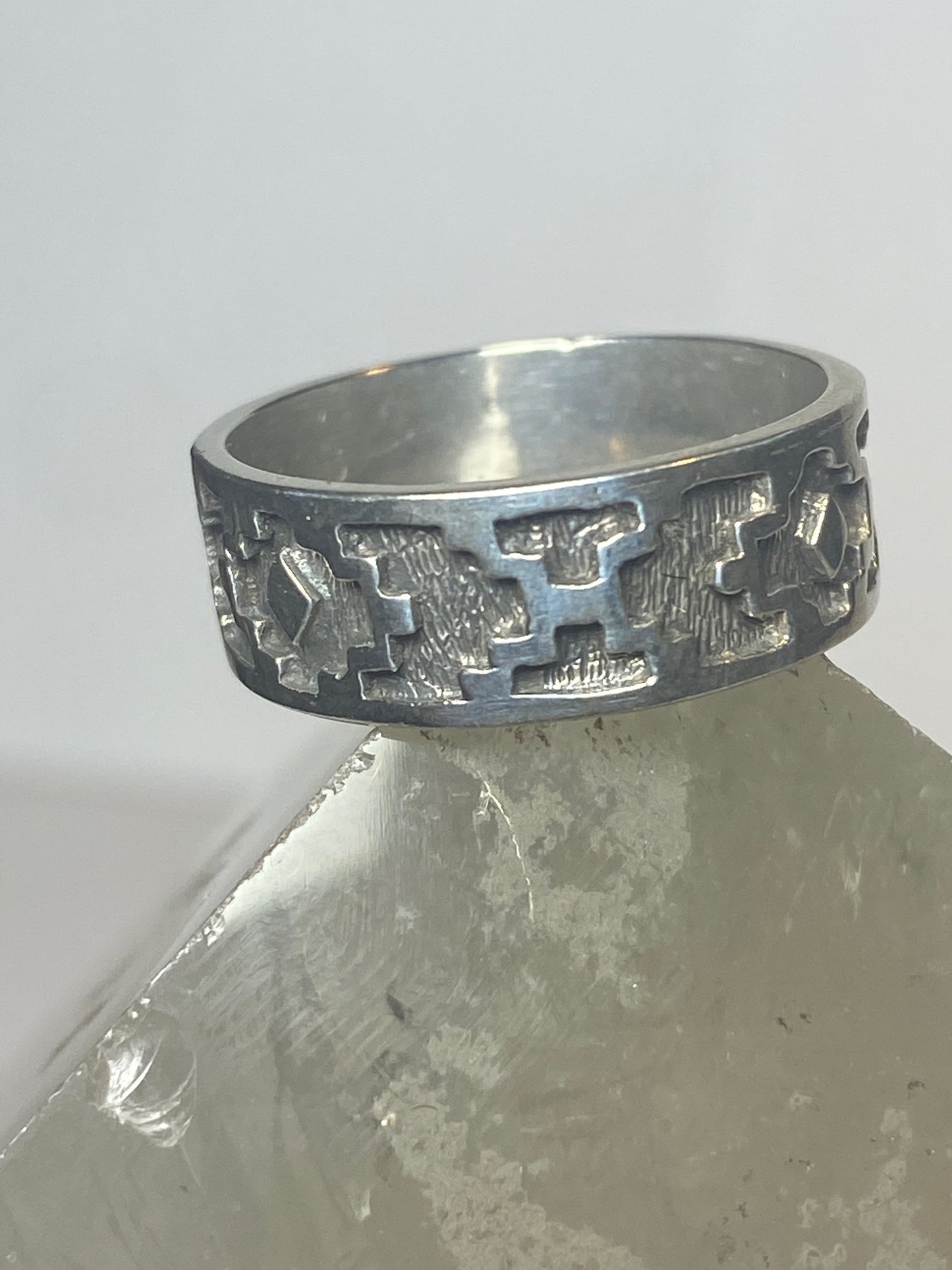 Tapestry ring woven band sterling silver women boys girls