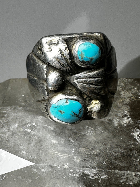 Navajo  Ring Turquoise Tribal size 11 sterling silver women men