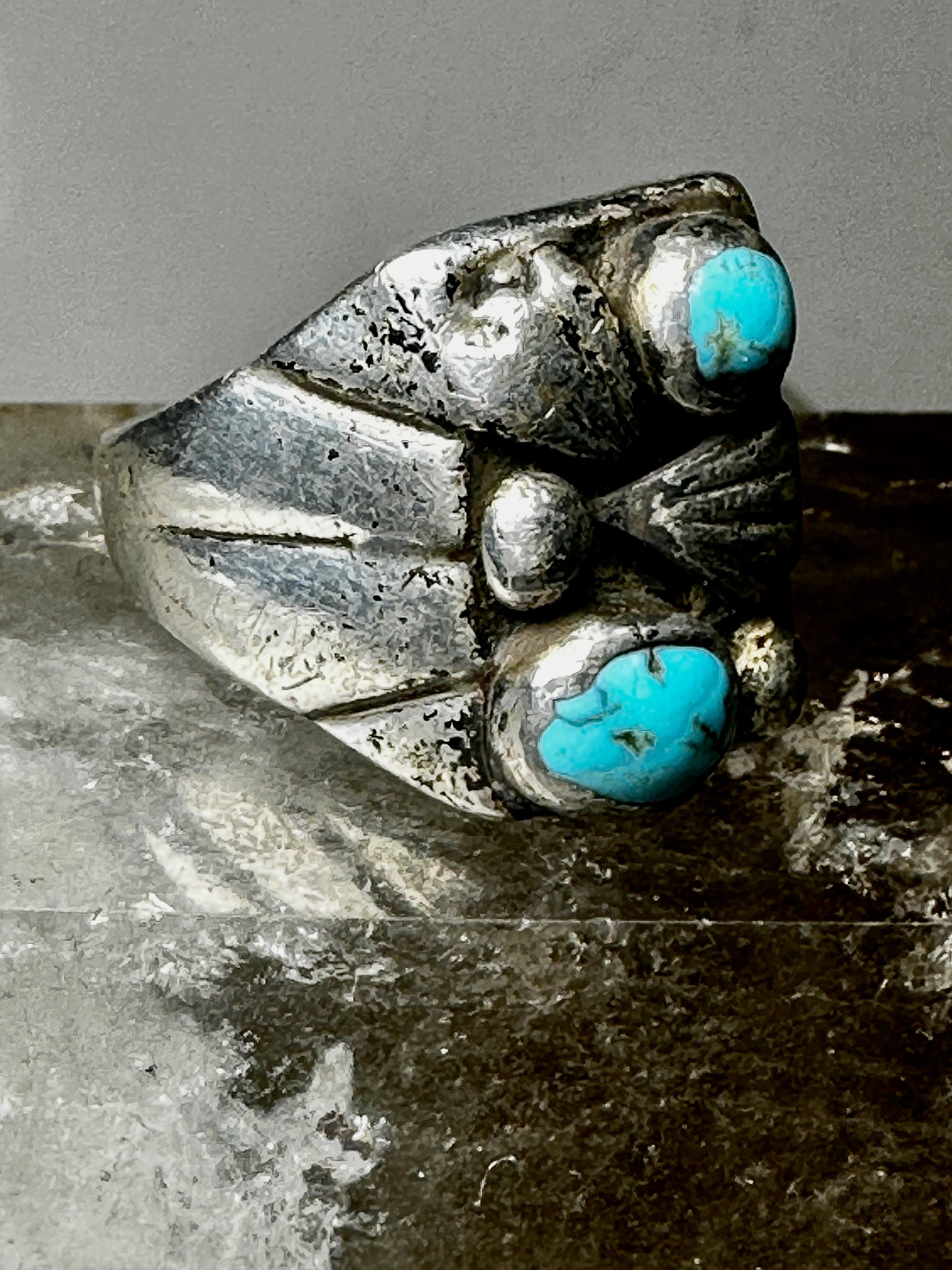 Navajo  Ring Turquoise Tribal size 11 sterling silver women men