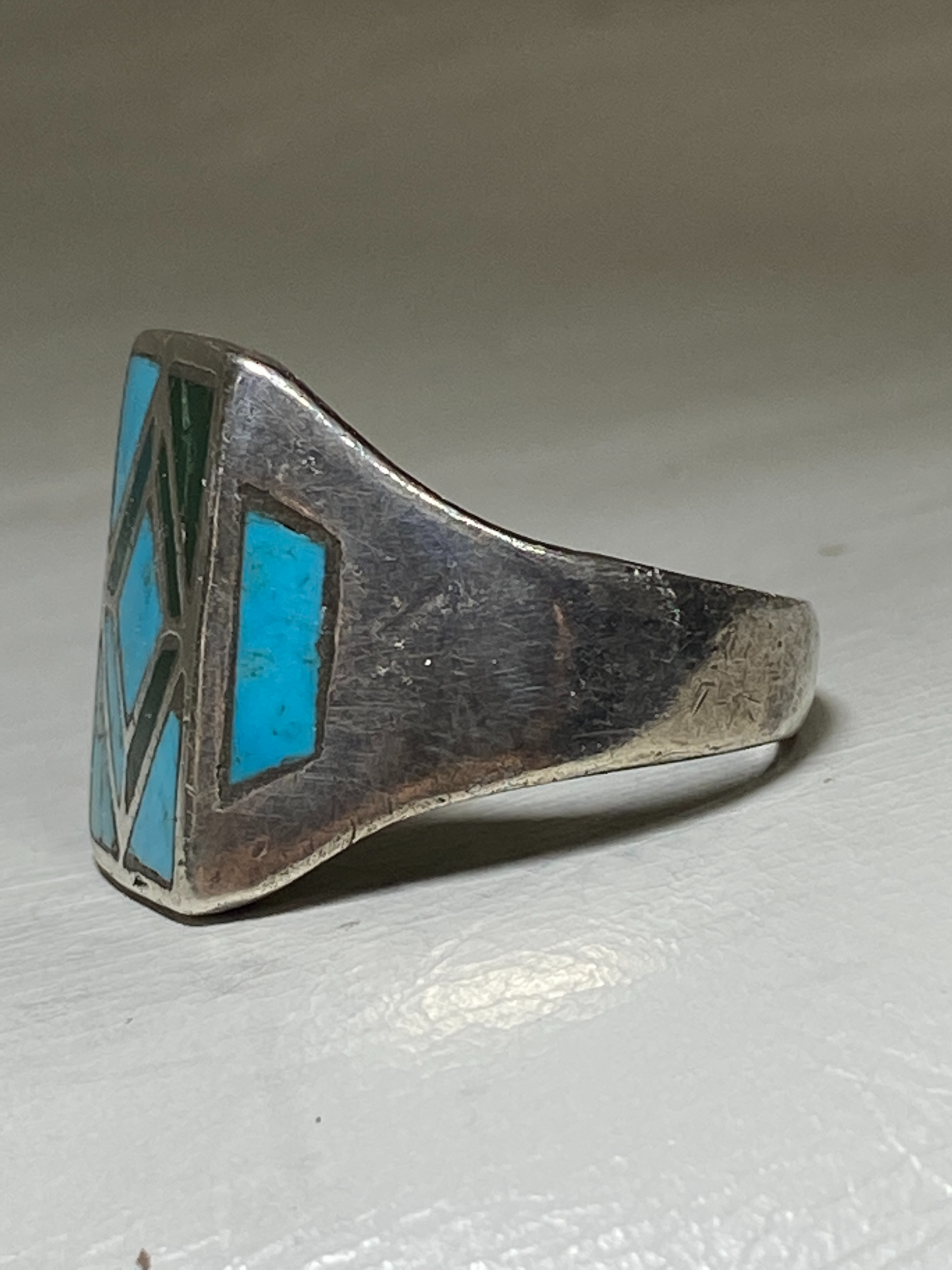 Turquoise ring Navajo women men southwest sterling silver