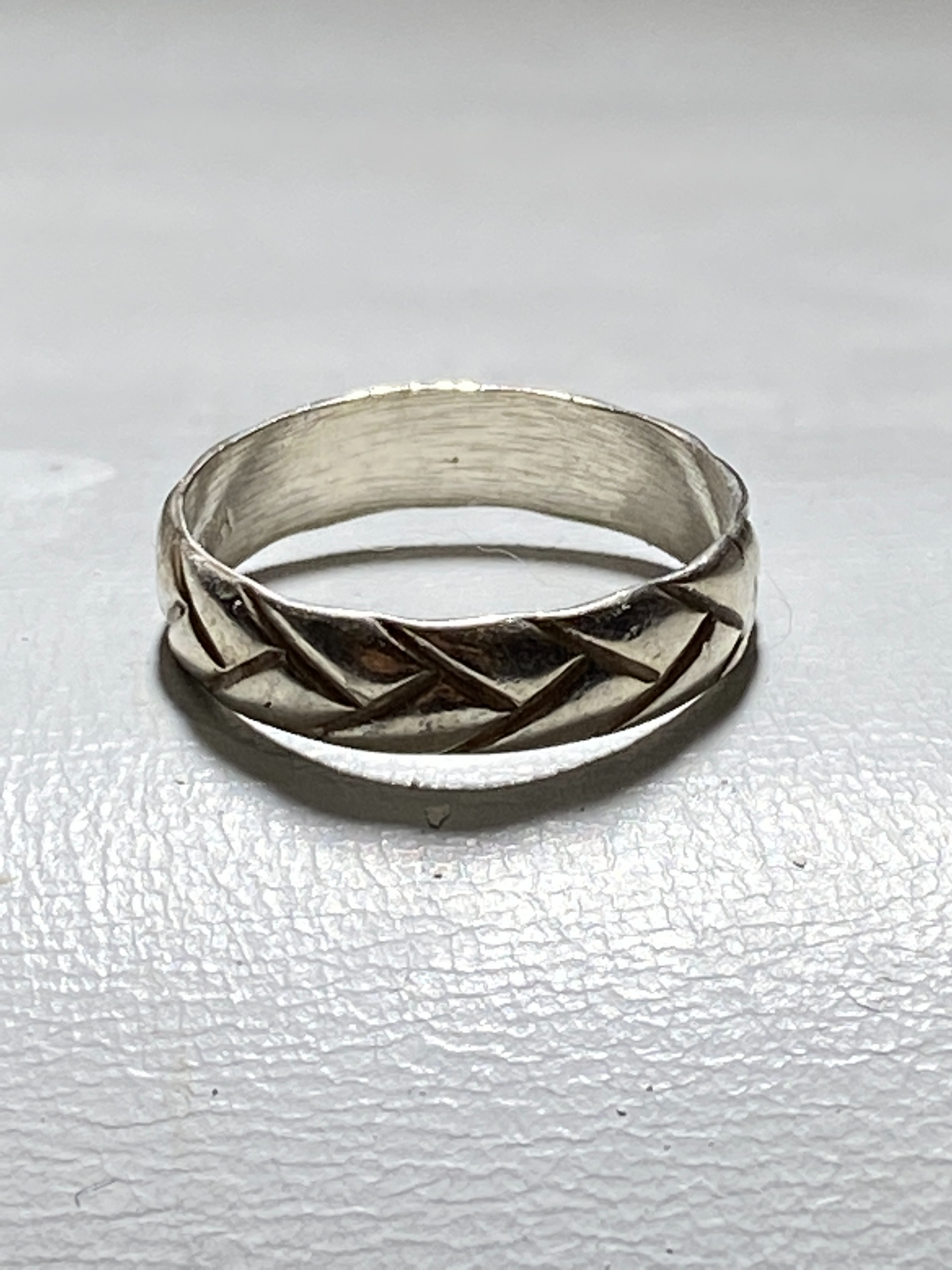 Rope ring woven band women men boys sterling silver
