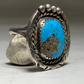 Turquoise ring Navajo pinky women girls southwest sterling silver