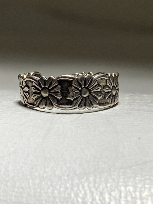 floral toe ring flowers toe band  women girls sterling silver
