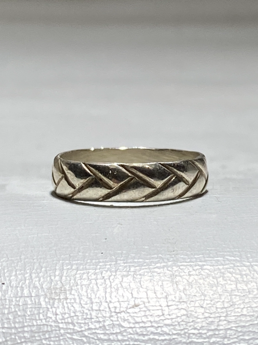 Rope ring woven band women men boys sterling silver