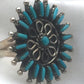 Vintage Sterling Silver Native American Zuni  Turquoise Ring  Petite Pointe   Signed  A A   Size 8   7.2g