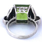 Vintage Sterling Silver Transparent Green Stone  Pinky  Size 5 Weight 5.2g