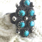 Vintage Sterling Silver Southwestern Tribal Turquoise Ring Petite Pointe  Size 6.5 4.8g