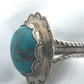 Vintage Sterling Silver Turquoise Native American Navajo Ring Signed CLA  Size 7 11.2g