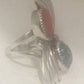 Vintage Sterling Silver Turquoise & Coral Ring Size 6.25    8.3g