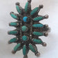 Vintage Sterling Silver Turquoise Southwest Tribal Ring Petite Pointe  Size 4.5  4.4g