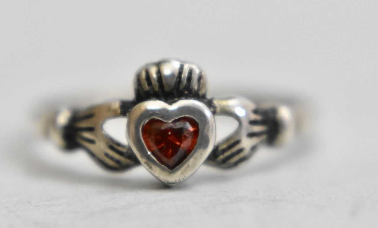 Claddagh ring  size 3, 4, 8.50 light red St Patrick's Day gift pinky friendship band love