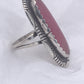 Vintage Sterling Silver Southwest Tribal Long Ring  Peachy Pink  Size 7  8.1g