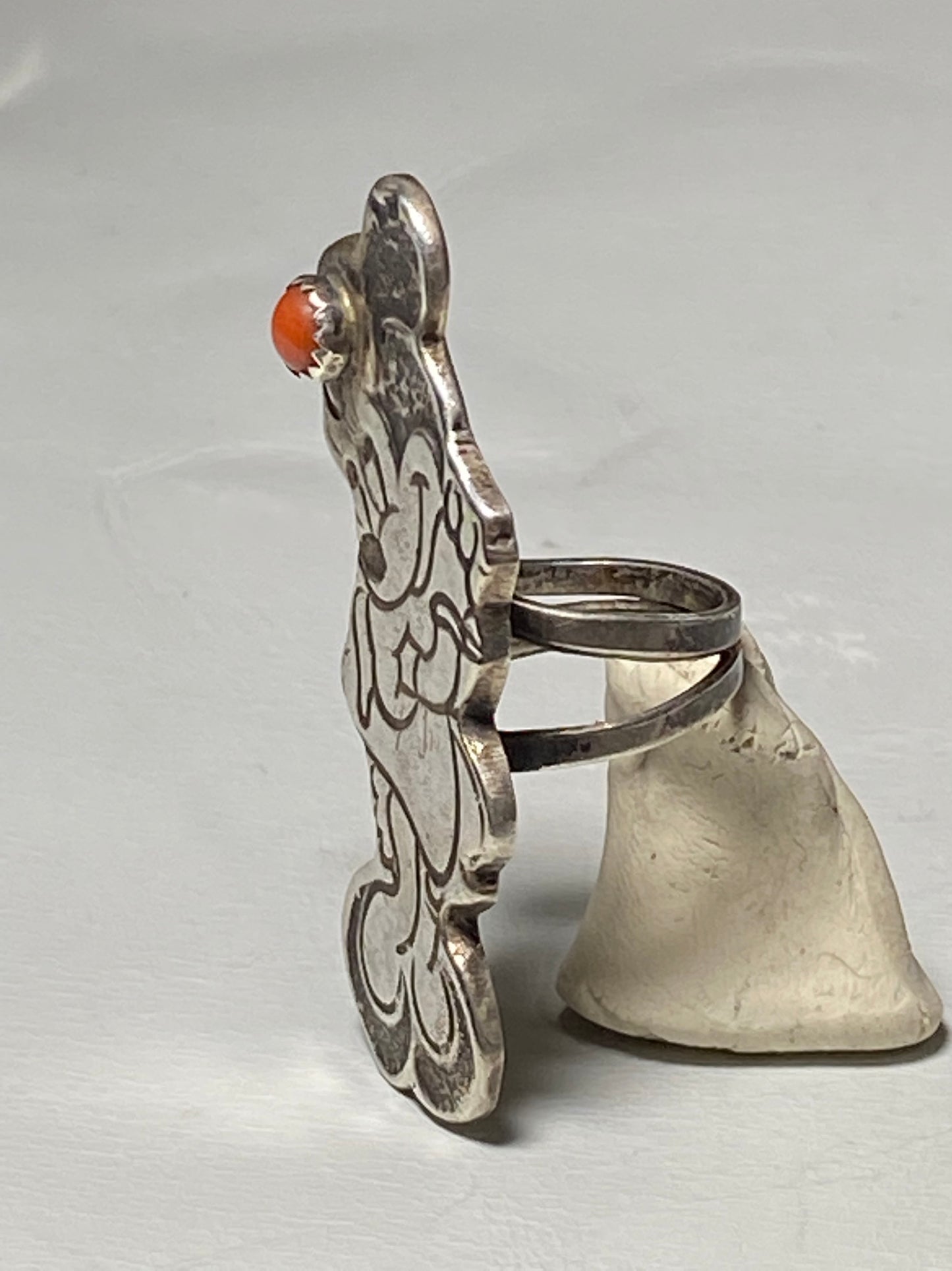 Minnie Mouse ring southwest coral sterling silver band