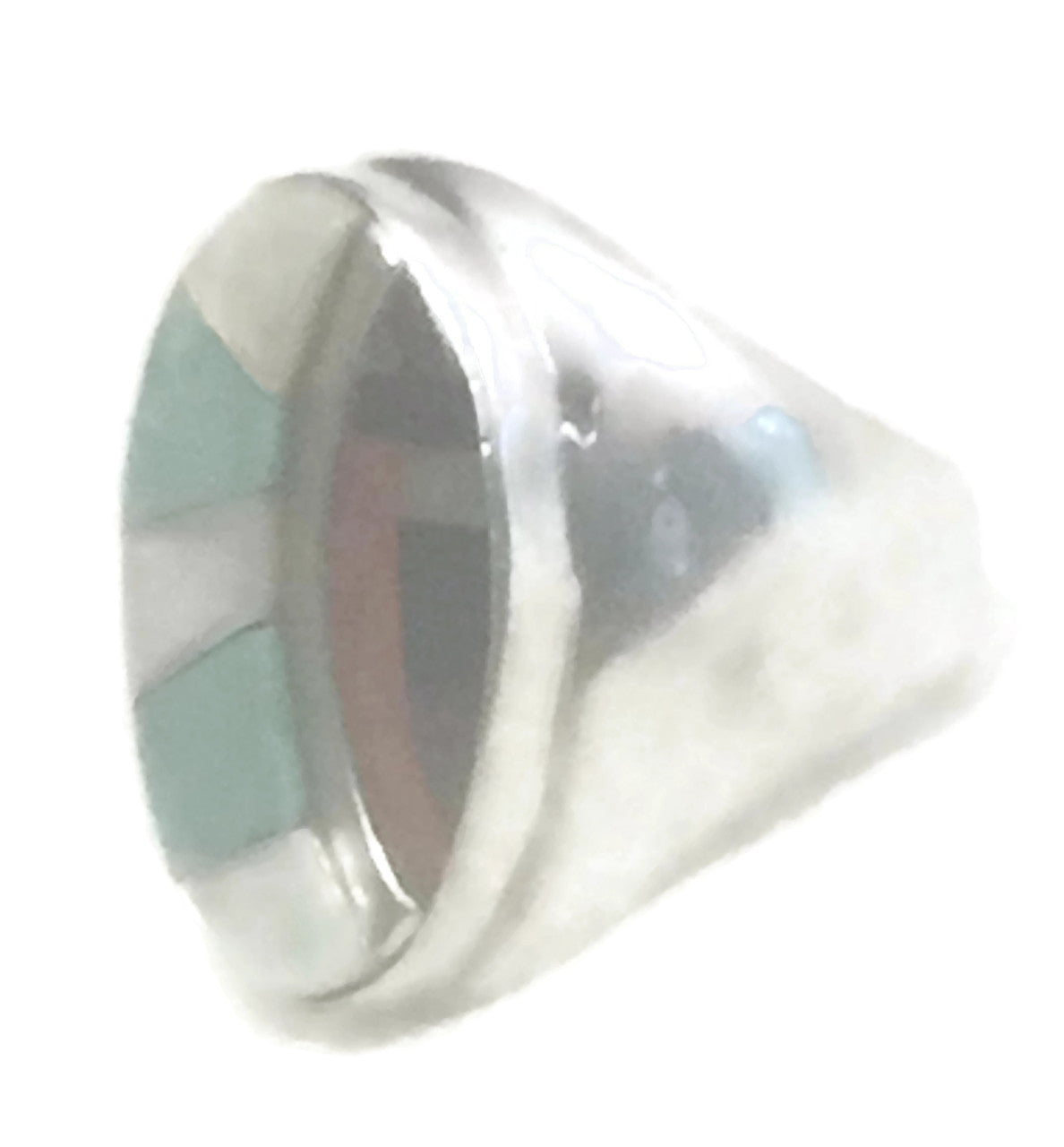 Zuni Ring Turquoise Moon Sterling Silver Men Size 10.7