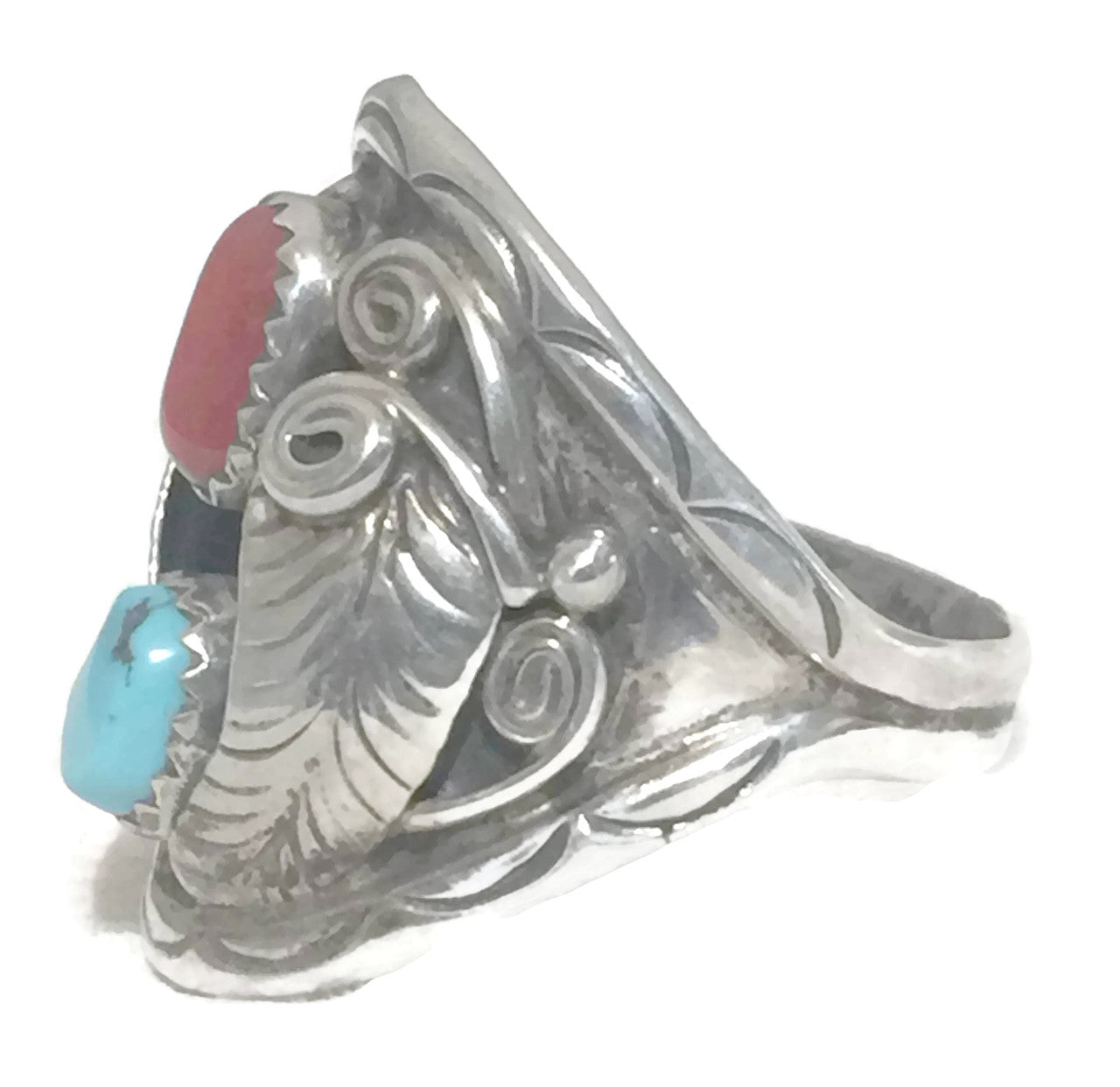 Navajo Ring Turquoise Sterling Silver Size 11.50