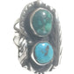Navajo Ring Long Turquoise Sterling Silver Size 8