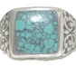 Turquoise Ring Sterling Silver Women Size 11.5