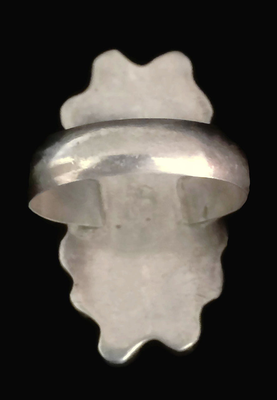 Long Malachite Ring Southwest Sterling Silver Size 9